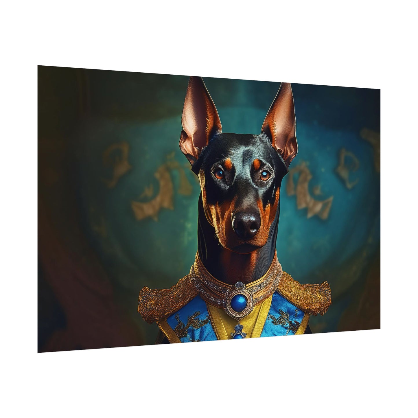 Doberman Pinscher Renaissance  Dog Pet Portrait Print | Wall Art | Wall Print | Dog Art