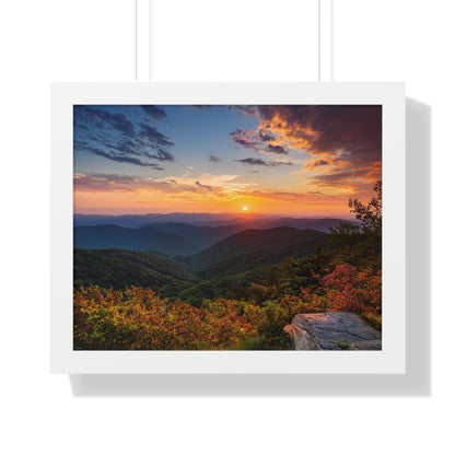 Sunset over Blue Ridge Mountains Fall Landscape Framed Print