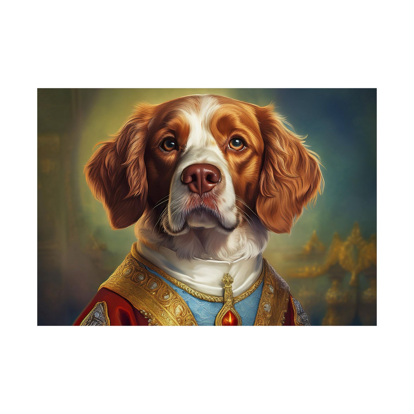 Brittany Dog Renaissance Pet Portrait Print, Brittany Art Print, Wall Decor Gift, Animal Lover, Dog Wall Art, wall print, wall art