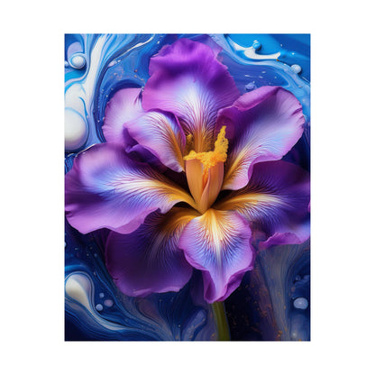 Abstract Floral Iris Wall Art Print | Style 4 | Wall Print | Botanical Wall Art