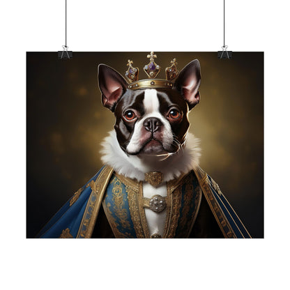 Boston Terrier Renaissance Dog Portrait Art Print, Wall Decor Gift, Animal Lover Home Decor, Dog Wall Art