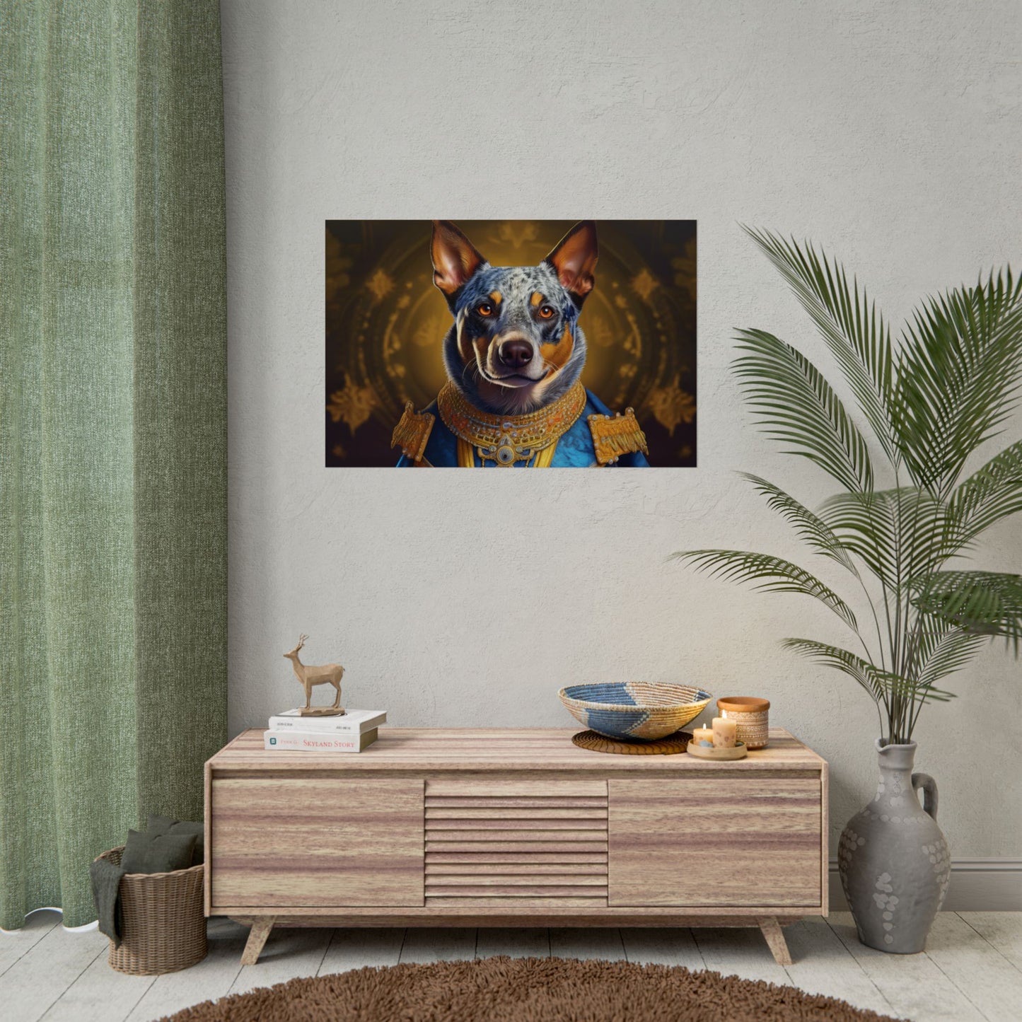 Australian Cattle Dog Renaissance Dog Portrait Wall Art | Art Print | Wall Decor Gift, Animal Lover Home Decor, Dog Wall Art
