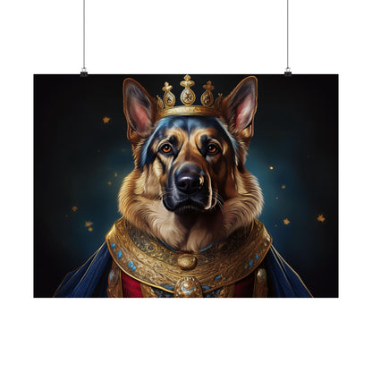 German Shepherd Renaissance Dog Portrait Art Print, Wall Decor Gift, Animal Lover Home Decor, Dog Wall Art