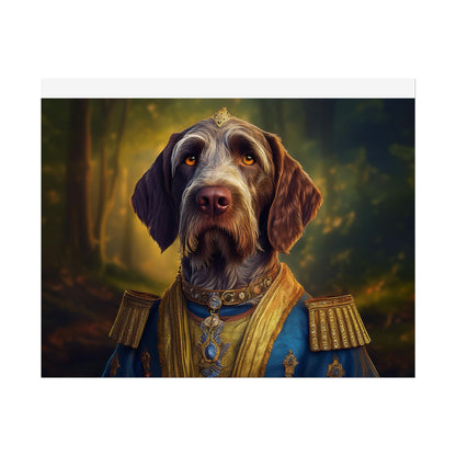 German Wirehaired Pointer Renaissance Pet Portrait Print, Pointer, Dog Lover Wall Art,  Dog Memorial Gift, wall art, wall print, dog print