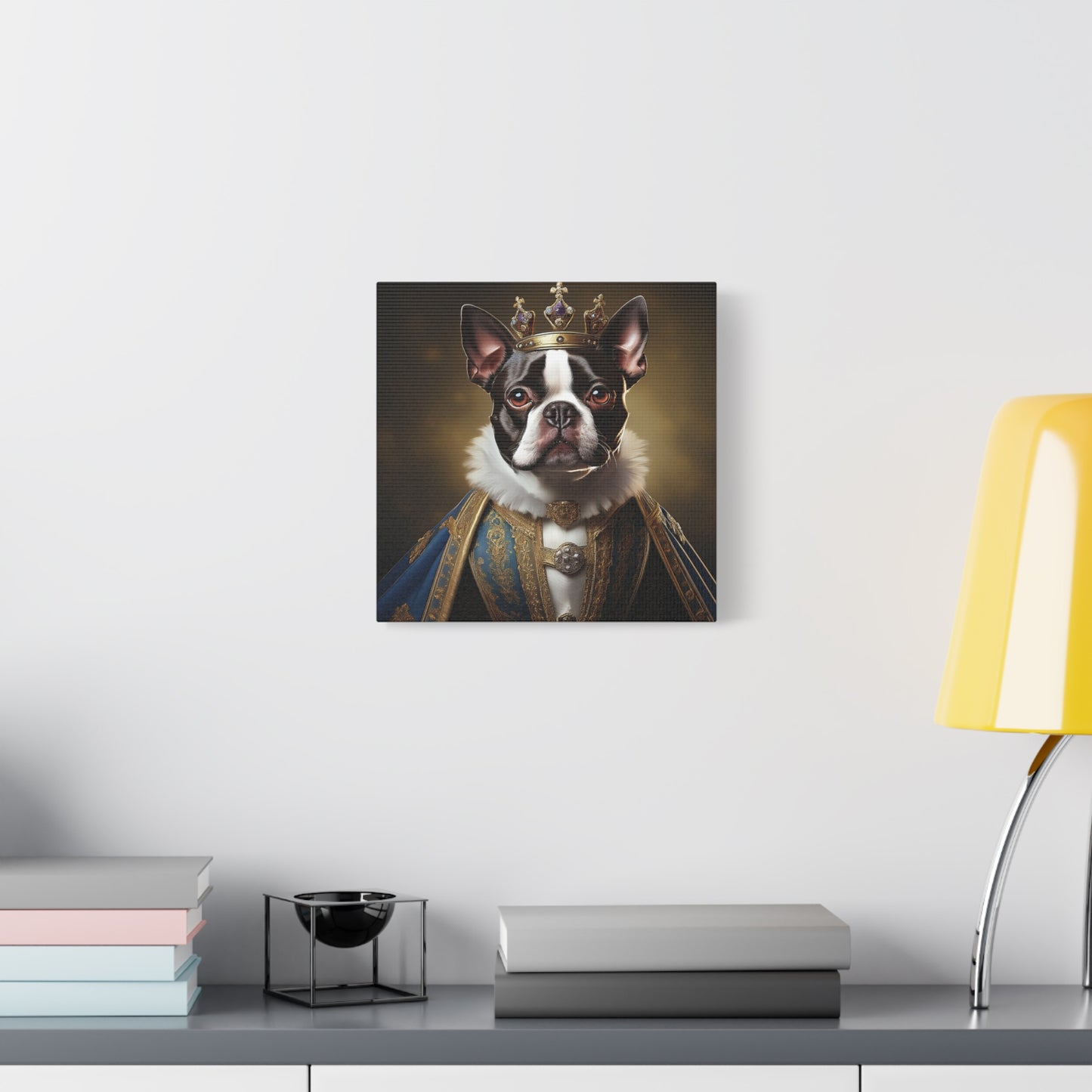 Boston Terrier Renaissance Pet Portrait on Canvas, wall print, wall art, dog portrait, dog art
