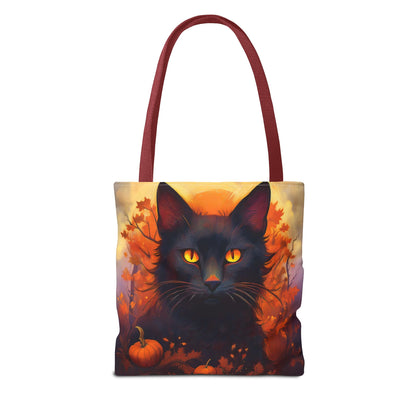 Spooky Black Cat Halloween Tote Bag, Halloween Home Decor Candy Bag, Ultimate Trick or Treat Bag