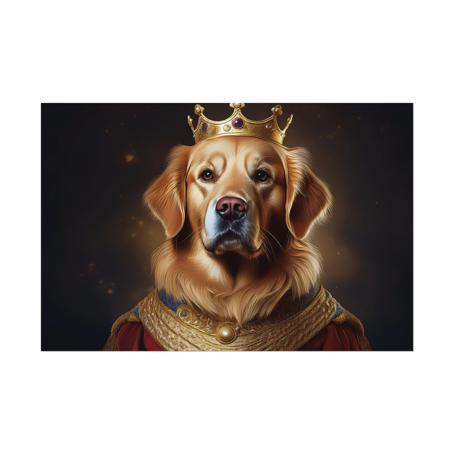 Golden Retriever Renaissance Dog Portrait  Art Print, Wall Decor Gift, Animal Lover Home Decor, Dog Wall Art