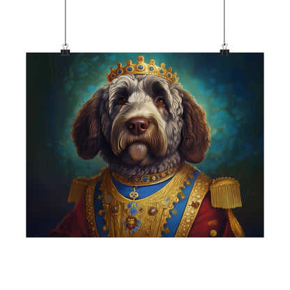 Portuguese Water Dog Renaissance Portrait Art Print, Wall Decor Gift, Animal Lover Home Decor, Dog Wall Art