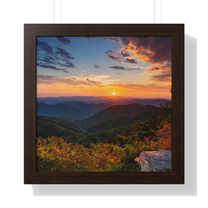Sunset over Blue Ridge Mountains Fall Landscape Framed Print