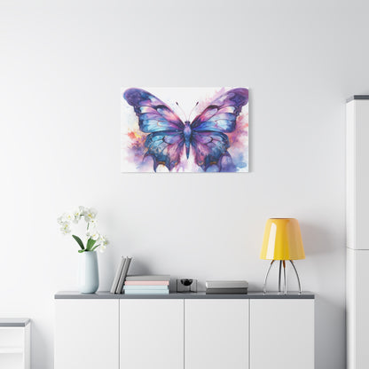 Blue & Purple Butterfly Alcohol Ink Canvas Art | Butterfly Decor | Wall Art | Wall Print