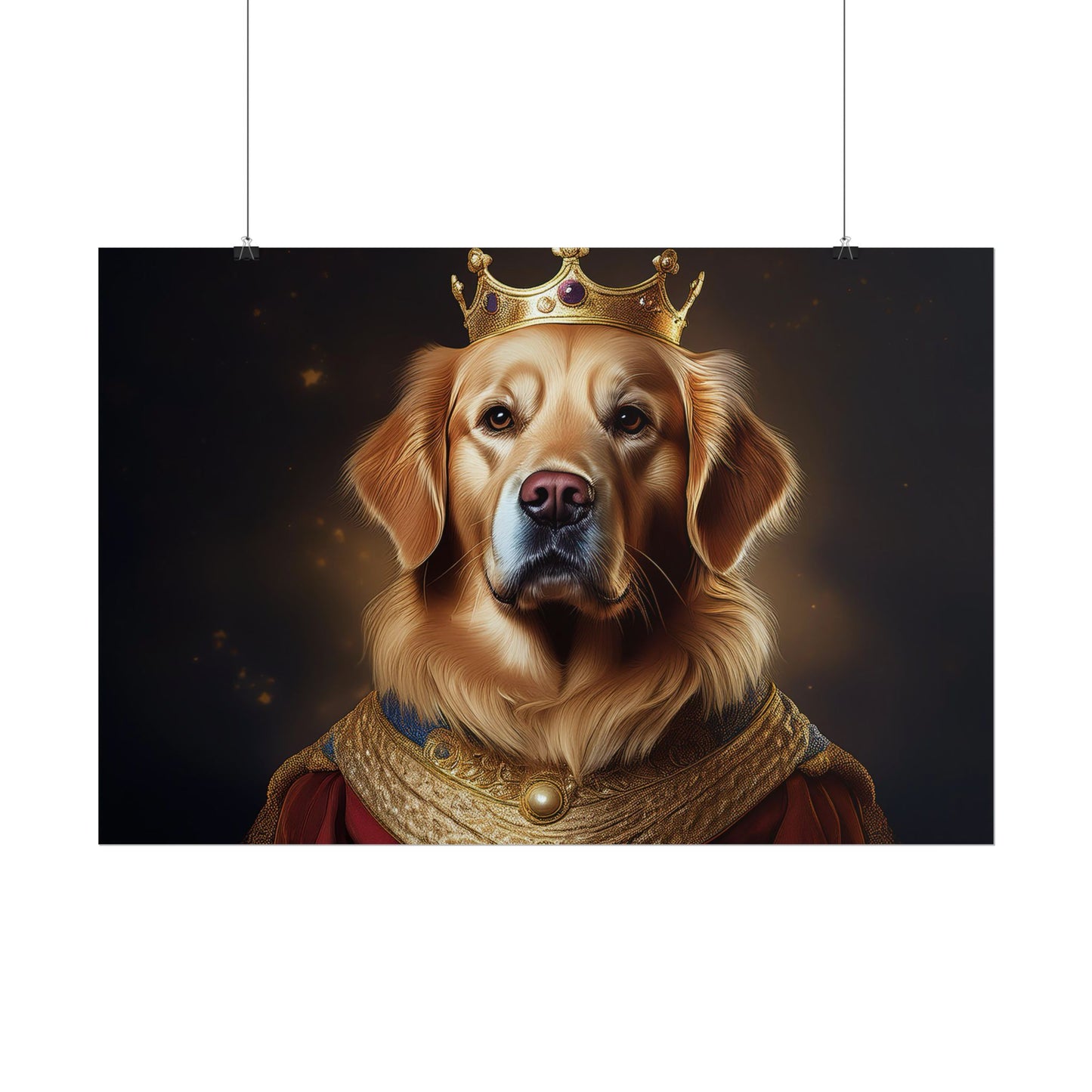 Golden Retriever Renaissance Dog Portrait  Art Print, Wall Decor Gift, Animal Lover Home Decor, Dog Wall Art