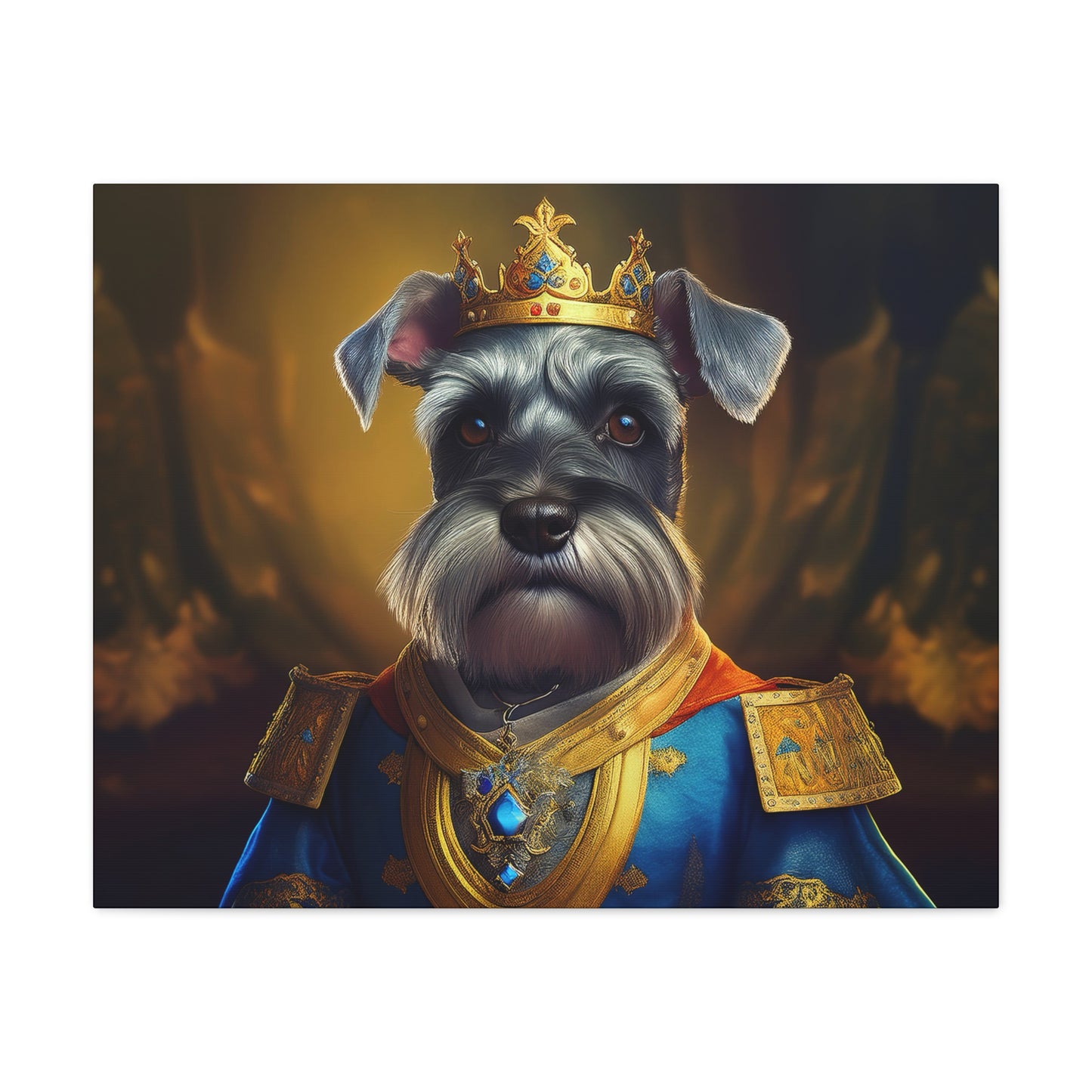 Miniature Schnauzer Renaissance Pet Portrait on Canvas | wall art | wall print | dog art