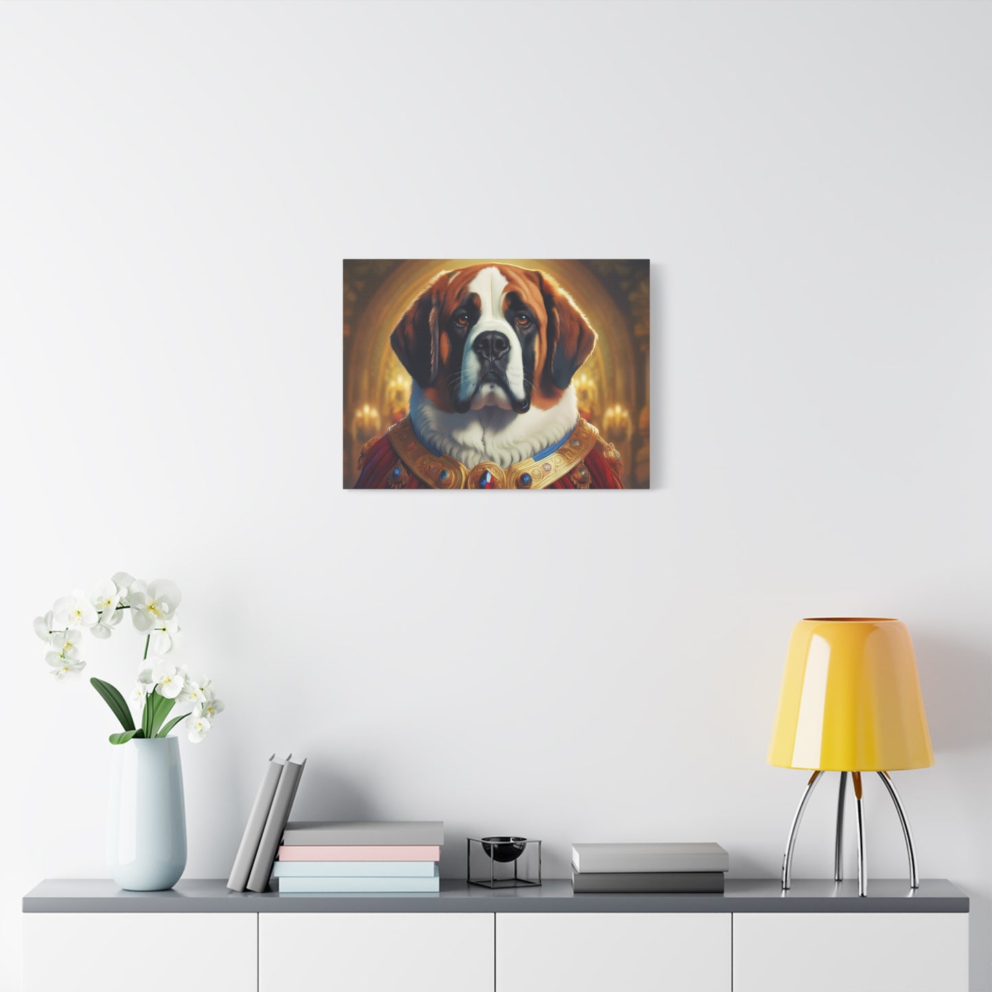 Regal Saint Bernard Renaissance Dog Portrait Canvas Art, Dog Lover Wall Décor, Pet Portrait, Home Decoration, Gift for Pet Owners, Animal Art