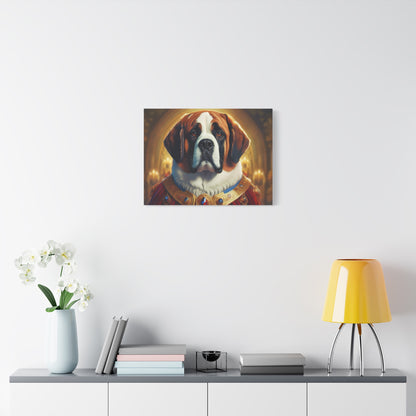 Regal Saint Bernard Renaissance Dog Portrait Canvas Art, Dog Lover Wall Décor, Pet Portrait, Home Decoration, Gift for Pet Owners, Animal Art