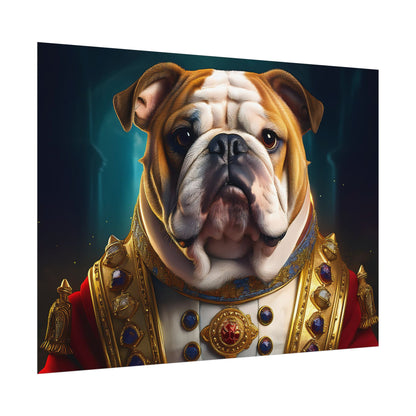 English Bulldog Renaissance  Dog Pet Portrait Print | Wall Art | Wall Print