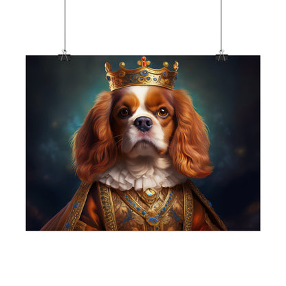 Cavalier King Charles Spaniel Art Pet Portrait Print, Renaissance, Wall Print, Wall Art