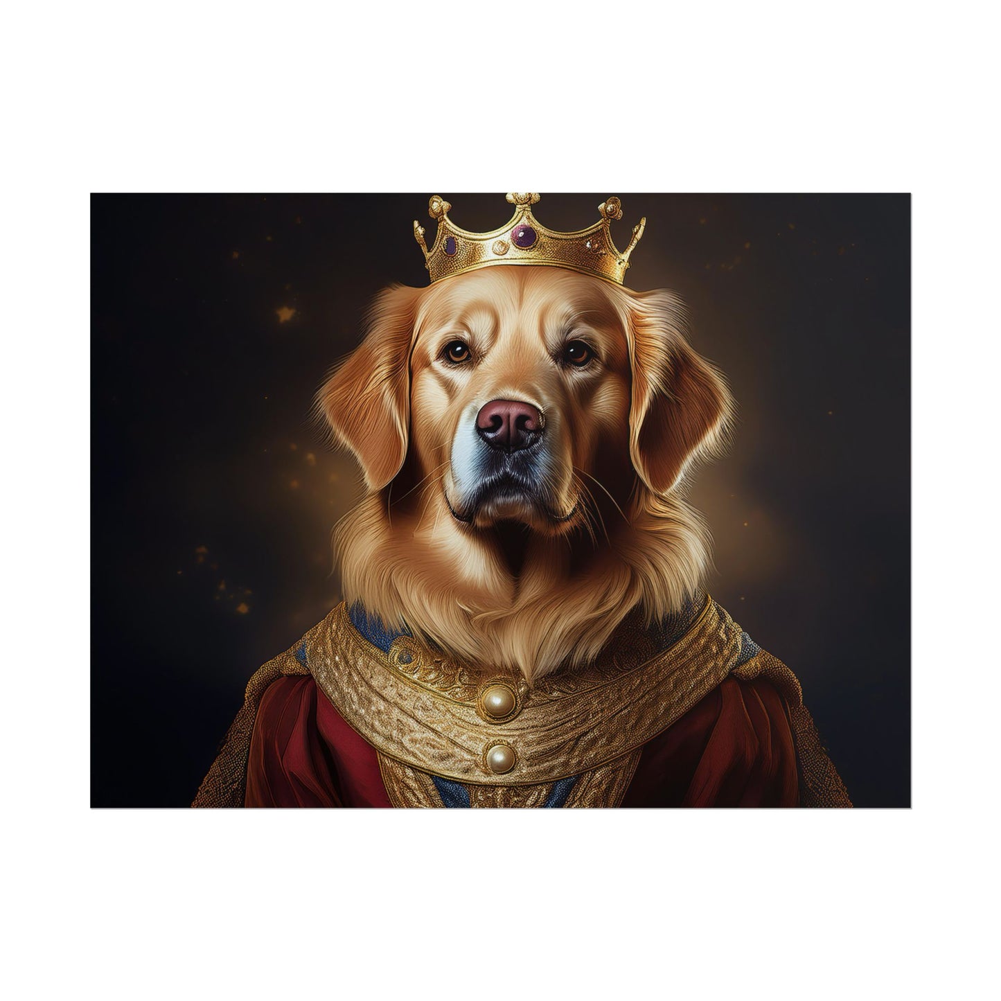 Golden Retriever Renaissance Dog Portrait  Art Print, Wall Decor Gift, Animal Lover Home Decor, Dog Wall Art