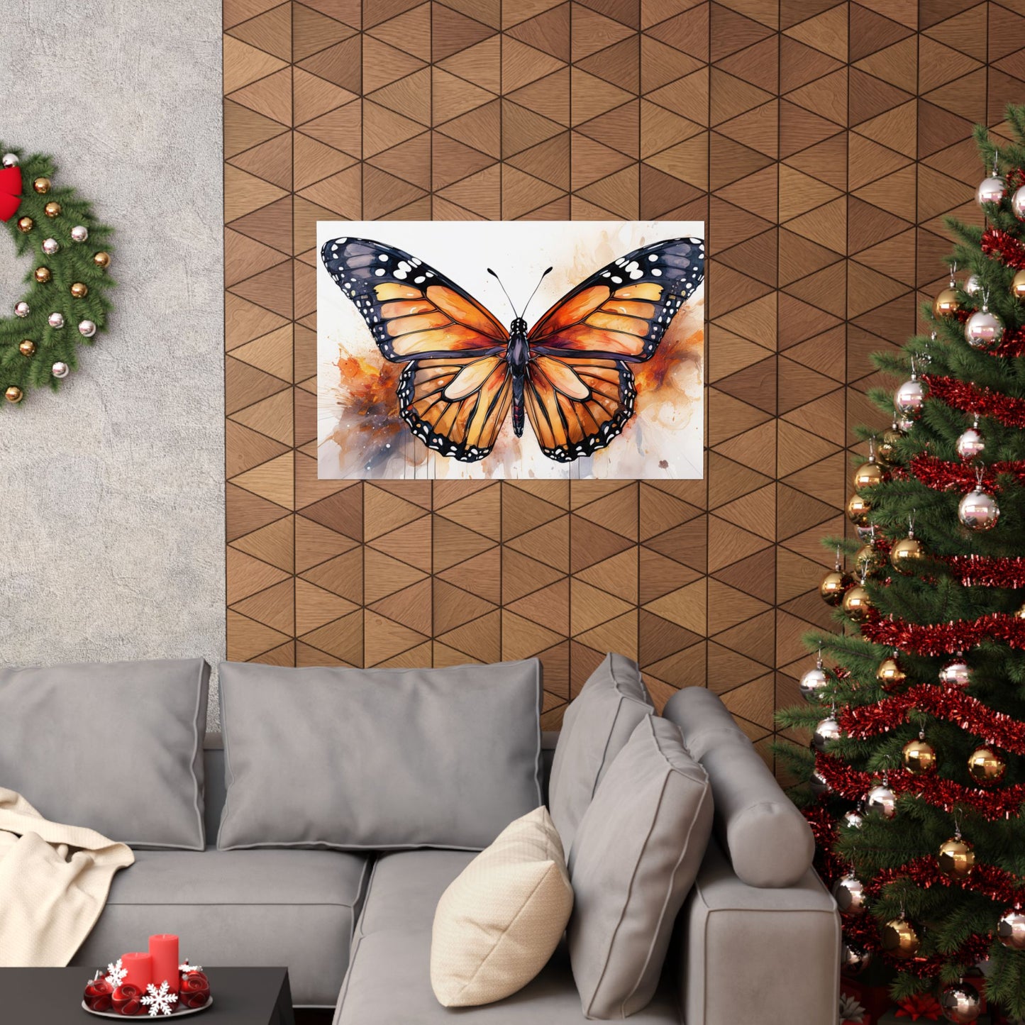 Orange Butterfly Alcohol Ink Wall Art | Butterfly wall art | Wall Art | Wall Print