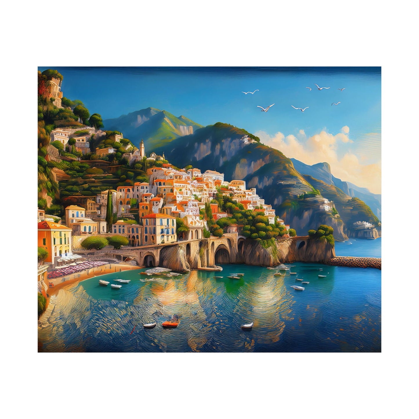 Amalfi Coast Italy Coastal Print | Style 1 | Wall Art | Wall Print