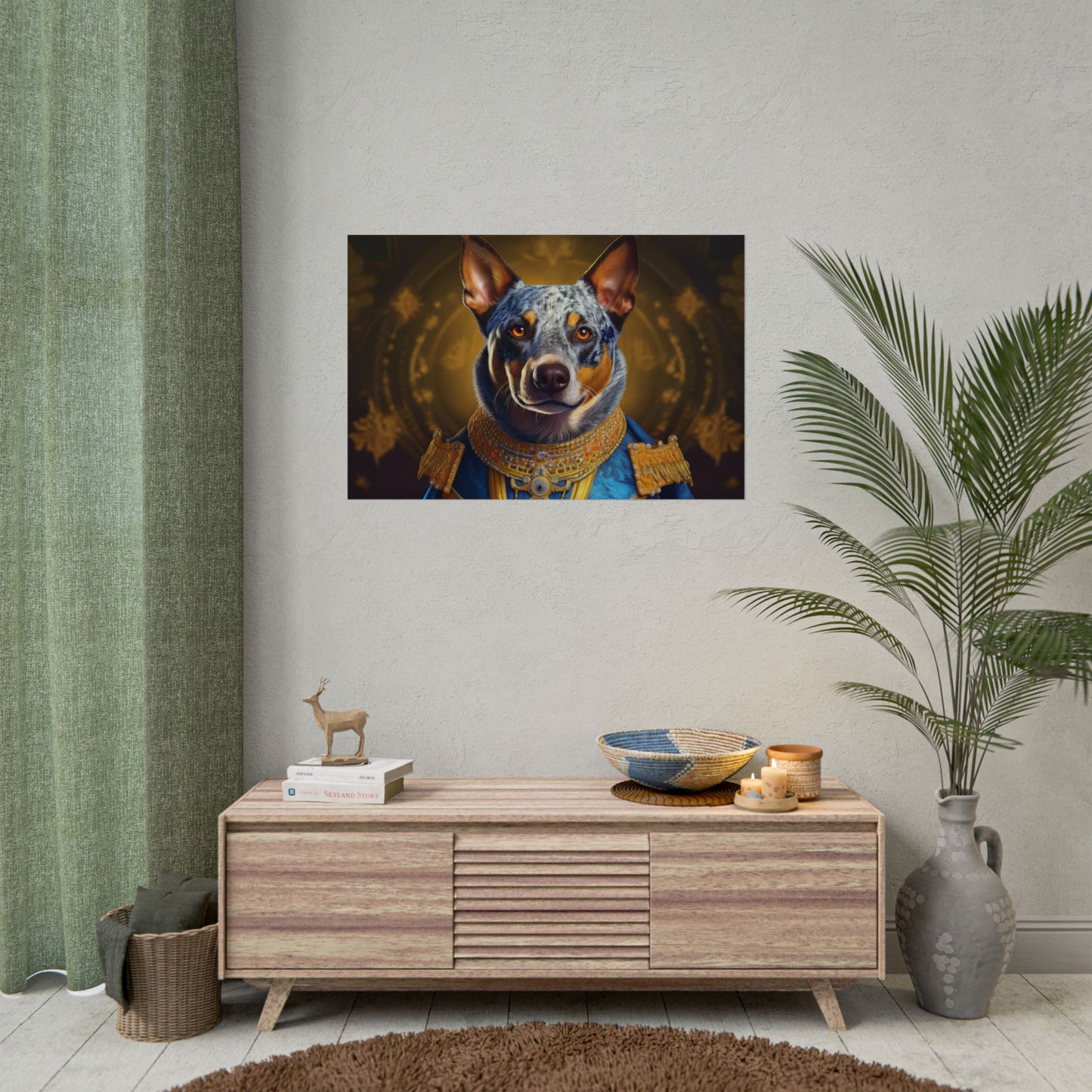 Australian Cattle Dog Renaissance Dog Portrait Wall Art | Art Print | Wall Decor Gift, Animal Lover Home Decor, Dog Wall Art