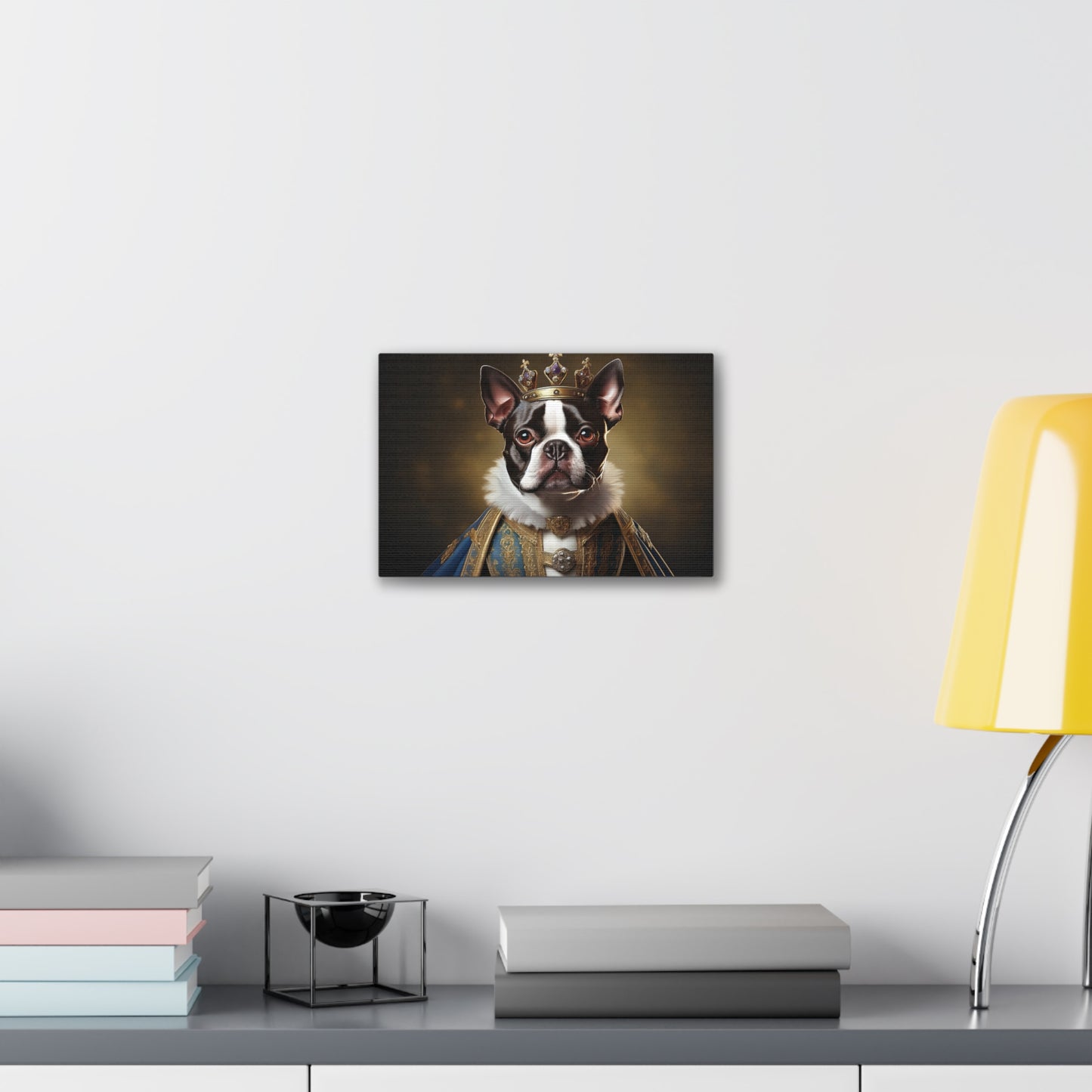 Boston Terrier Renaissance Pet Portrait on Canvas, wall print, wall art, dog portrait, dog art