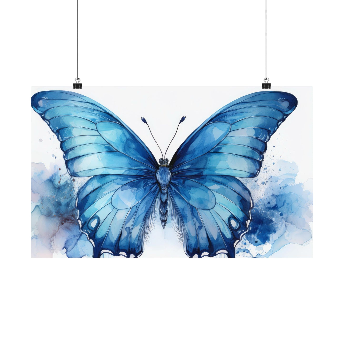 Blue Butterfly Alcohol Ink Wall Art | Unique Nursery Wall Print | Butterfly wall art | Wall Art | Wall Print