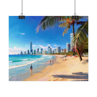 Surfers Paradise Beach Australia Coastal Print | Style 1 | Wall Art | Wall Print