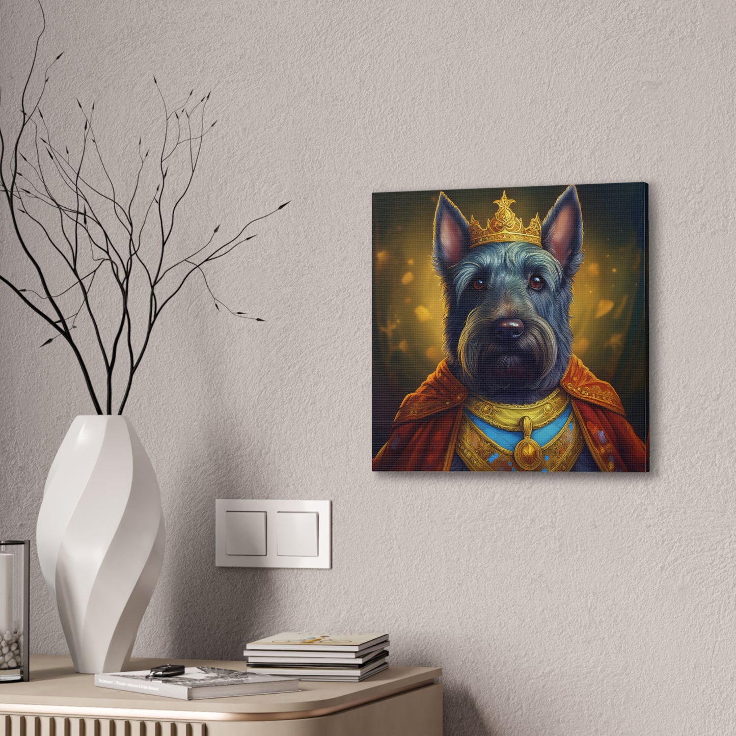 Scottish Terrier Renaissance Pet Portrait on Canvas | Wall art, wall print, dog portrait, dog art