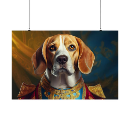 Beagle Renaissance Dog Portrait Art Print, Wall Decor Gift, Wall Prints, Wall Art