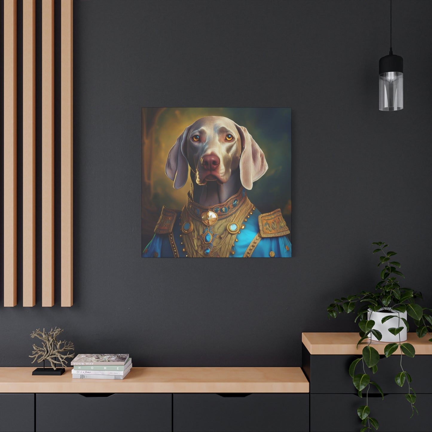 Weimaraner Renaissance Pet Portrait on Canvas -  wall art, wall print, dog portrait, dog art