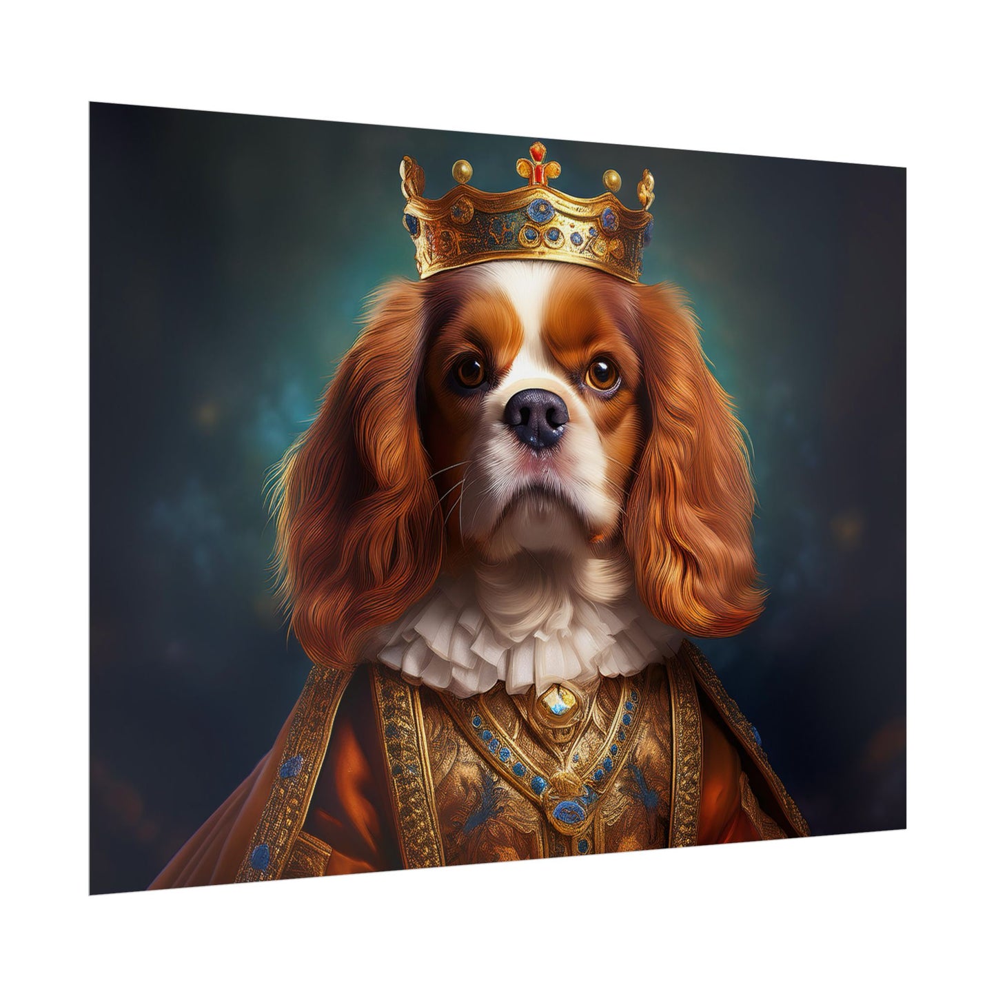 Cavalier King Charles Spaniel Art Pet Portrait Print, Renaissance, Wall Print, Wall Art