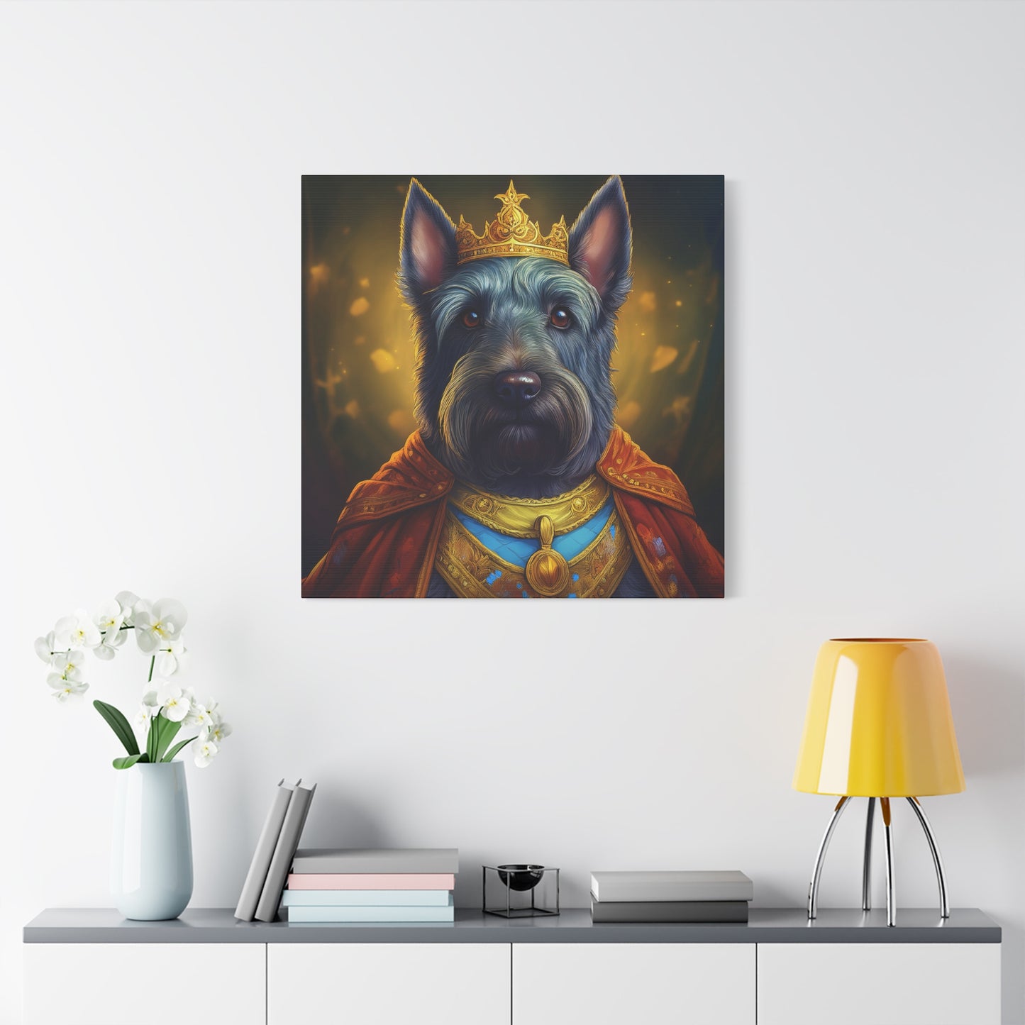 Scottish Terrier Renaissance Pet Portrait on Canvas | Wall art, wall print, dog portrait, dog art
