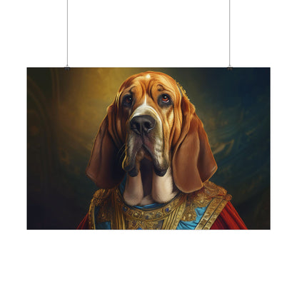 Bloodhound Renaissance Dog Portrait Art Print, Wall Decor Gift, Animal Lover Home Decor, Dog Wall Art