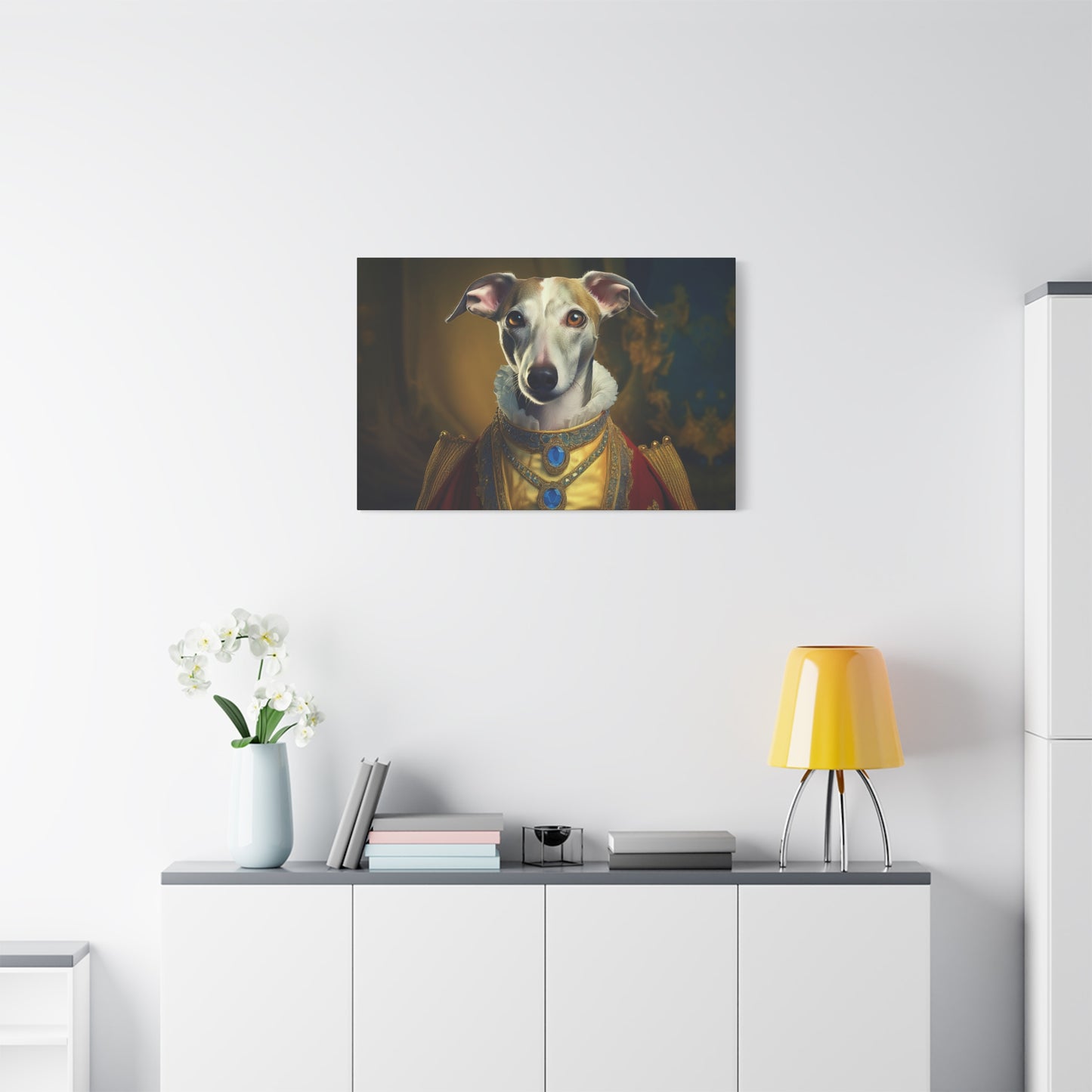 Whippet Renaissance Pet Portrait  Print - Canvas, wall art, wall print, dog portrait, dog art