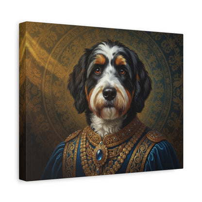 Bernedoodle Renaissance Dog Portrait Canvas Art, Pet Portrait Wall Decor, Animal Lover Gift, Home Decoration, Unique Dog Artwork