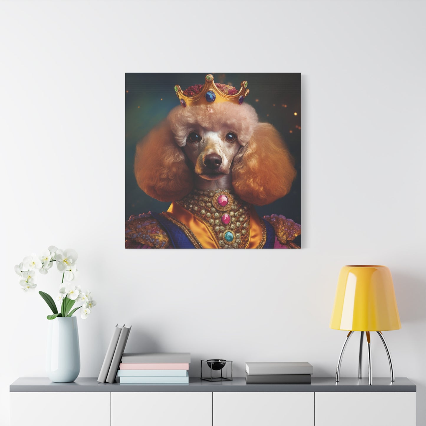 Poodle Pet Dog Renaissance Portrait on Canvas | Wall art | wall print