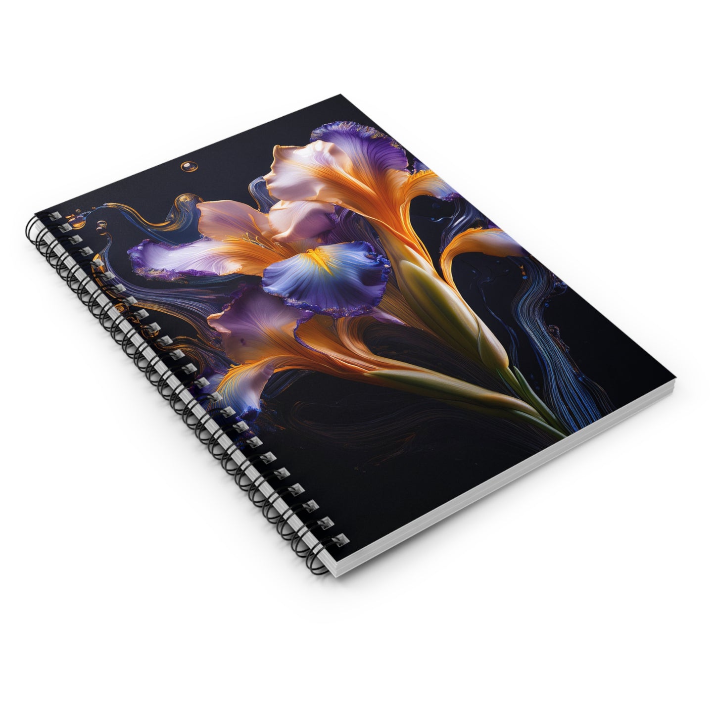 Abstract Iris 1 Floral Spiral Notebook, journaling, notes, diary, sketchbook