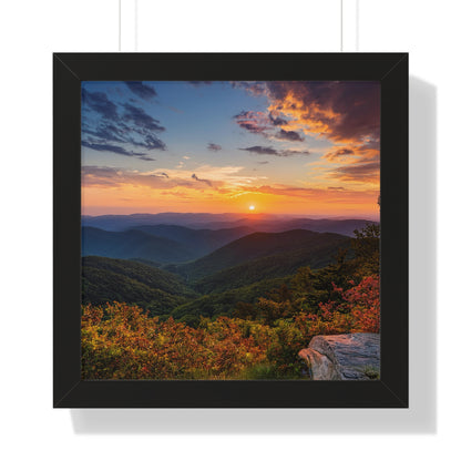Sunset over Blue Ridge Mountains Fall Landscape Framed Print
