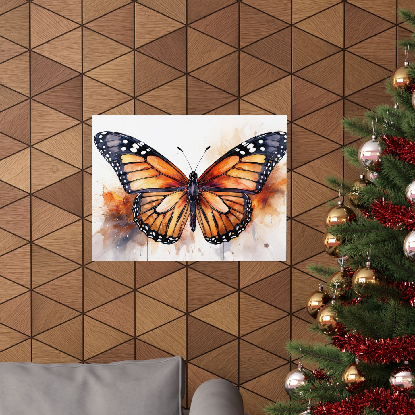 Orange Butterfly Alcohol Ink Wall Art | Butterfly wall art | Wall Art | Wall Print