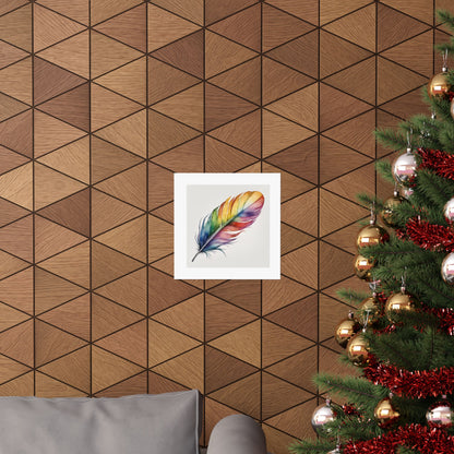 Rainbow Single Feather Watercolor Print | Wall Print | Wall Art