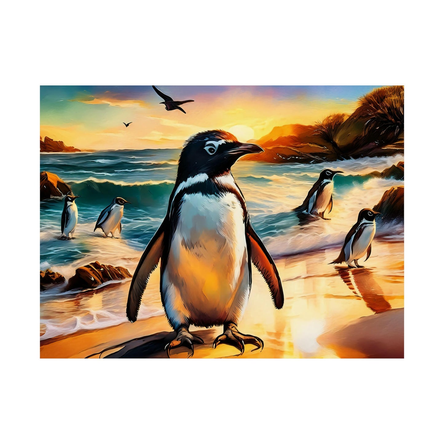 Phillip Island Little Penguins Australia Wall Art | Vibrant Wall Print | Unique Painting Print | Style 3 | Wall Art | Wall Print