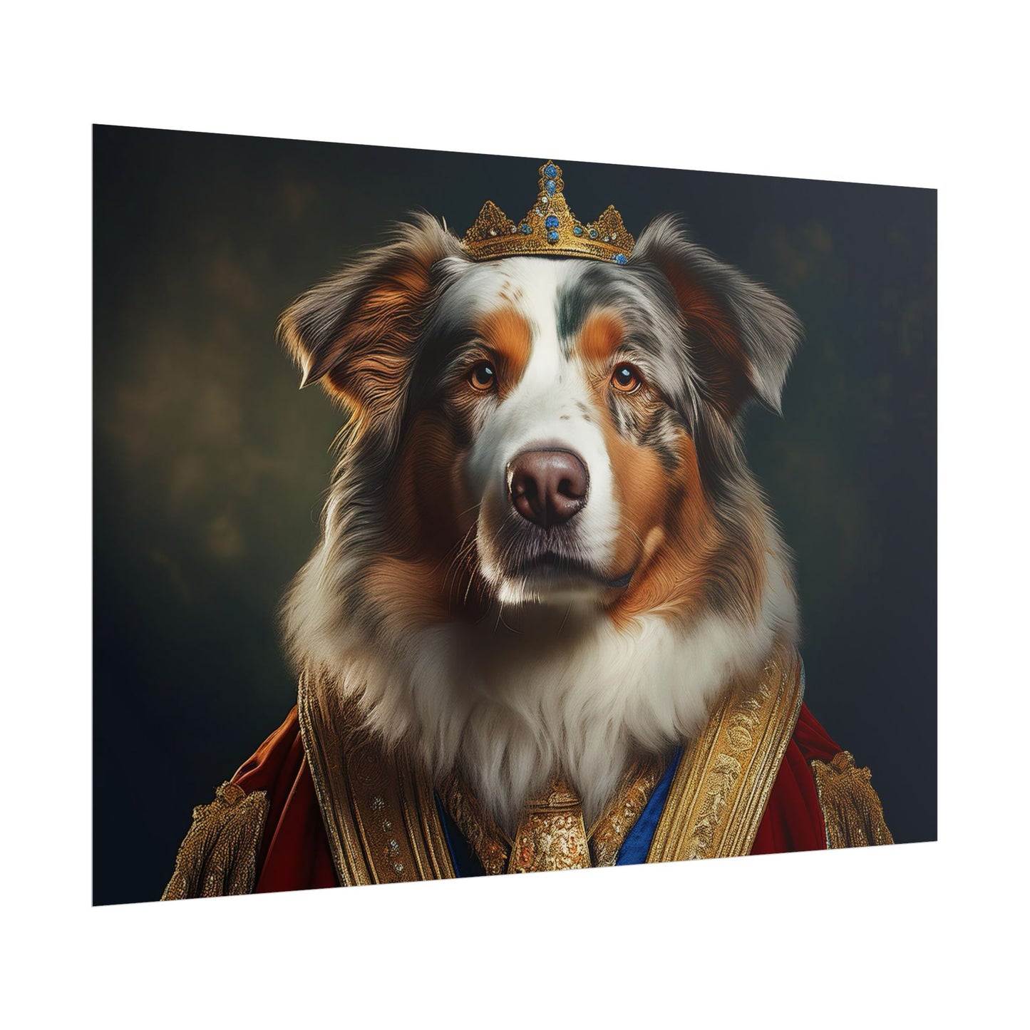 Australian Shepherd Dog Renaissance Pet Portrait Print | Wall Art | Wall Print