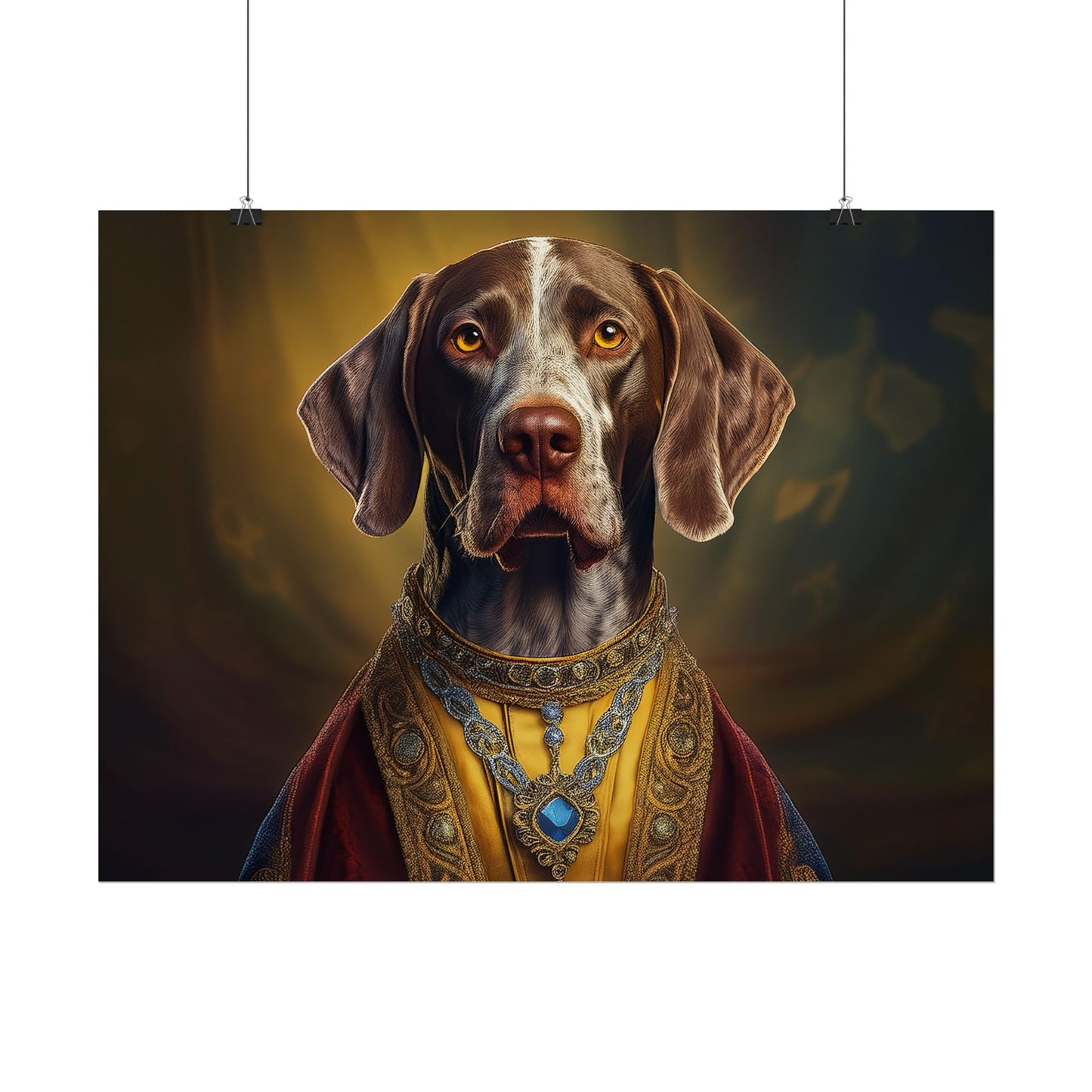German Shorthaired Pointer Dog Renaissance Pet Portrait, Art Print, Animal Lover gift, Dog Wall Art, wall prints, wall art