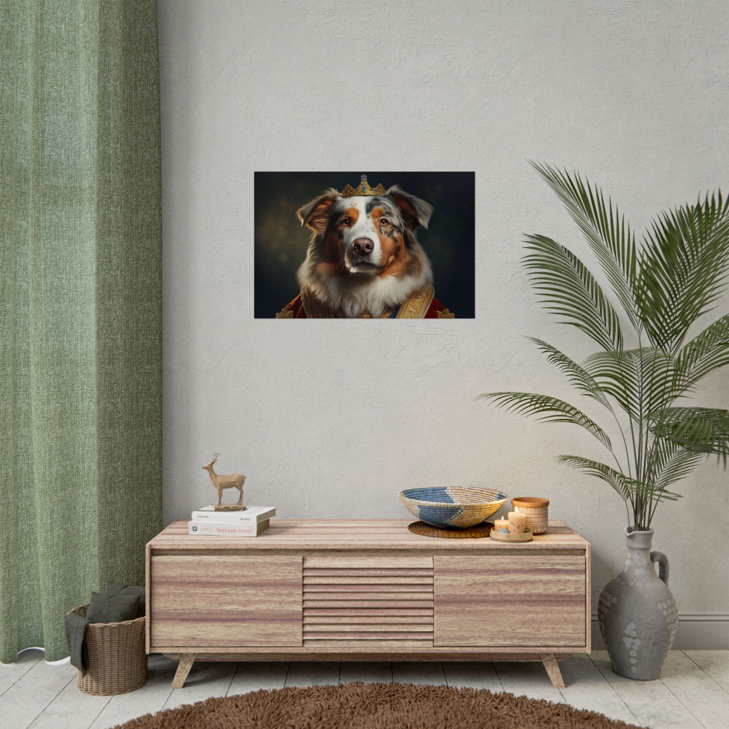 Australian Shepherd Dog Renaissance Pet Portrait Print | Wall Art | Wall Print
