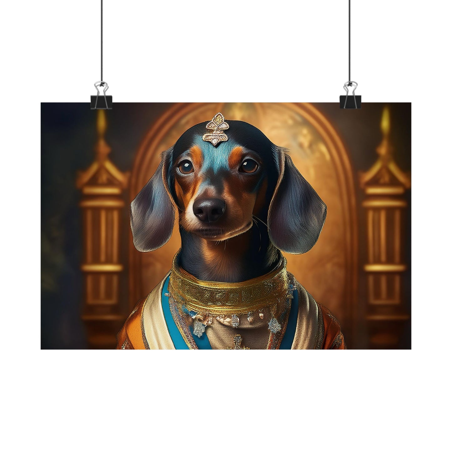 Dachshund Dog Renaissance Pet Portrait Print | Wall Art | Wall Print | Dog Art