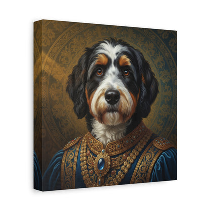 Bernedoodle Renaissance Dog Portrait Canvas Art, Pet Portrait Wall Decor, Animal Lover Gift, Home Decoration, Unique Dog Artwork