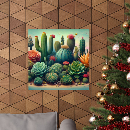 Abstract Cacti and Succulent Desert Garden Color Print | Wall Art | Wall Print