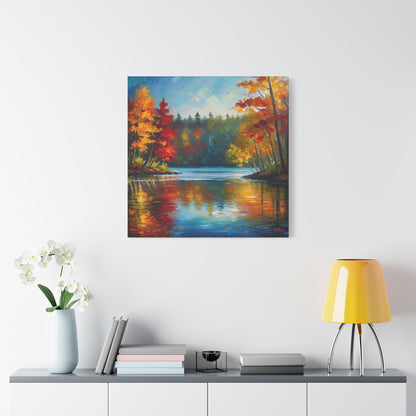 Fall Leaves on the Lake on Canvas | wall art |  wall print