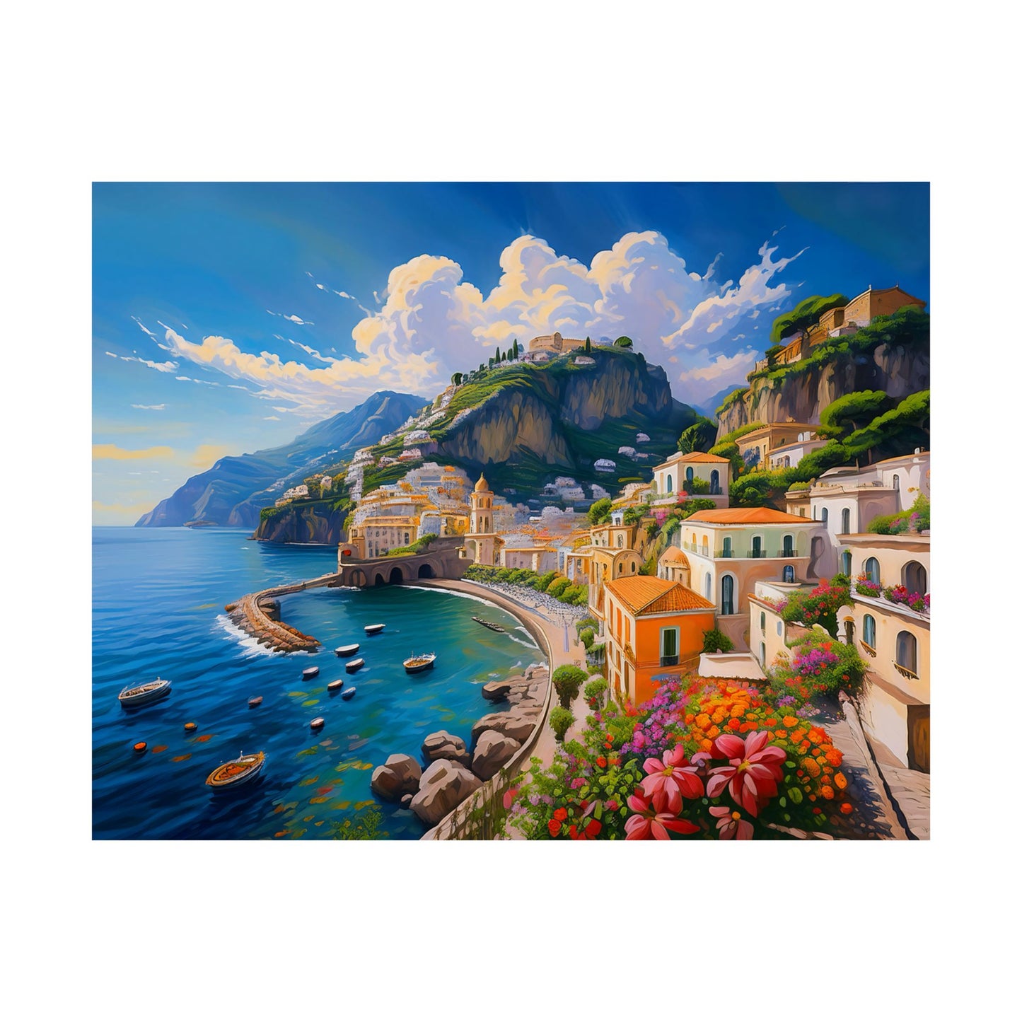 Amalfi Coast Italy Coastal Print | Style 2 | Wall Art | Wall Print