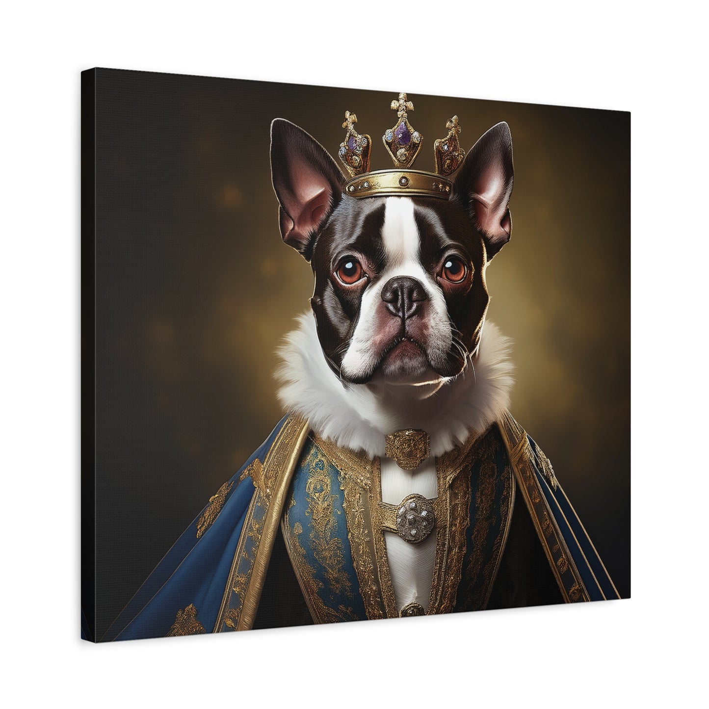 Boston Terrier Renaissance Pet Portrait on Canvas, wall print, wall art, dog portrait, dog art